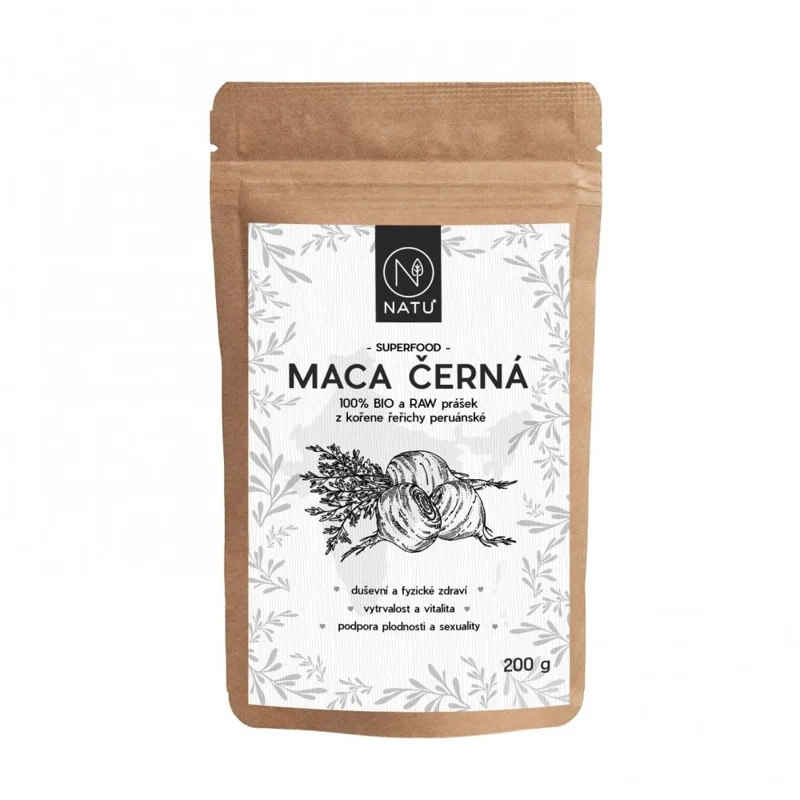 NATU Maca černá BIO prášek 200 g
