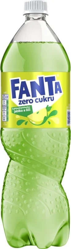 Fanta Zero cukru s příchutí jablka a liči