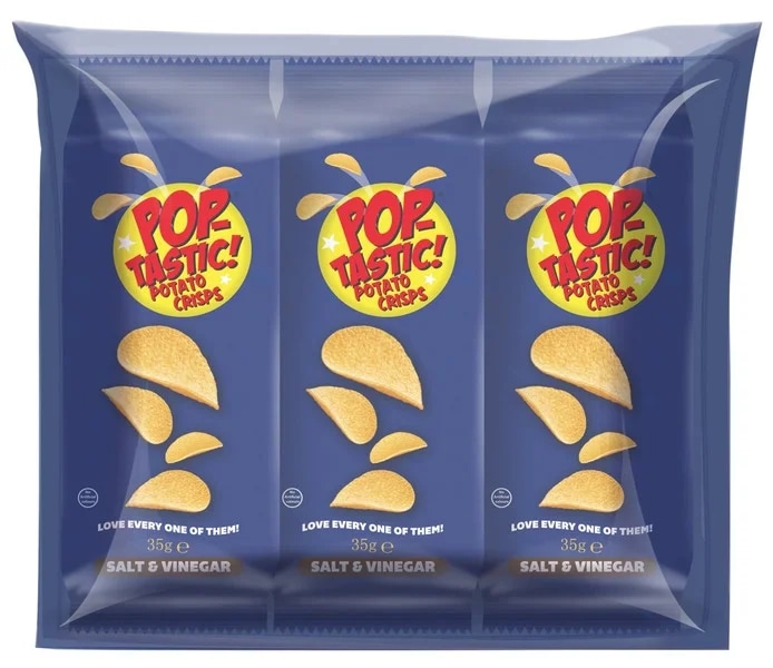 Iceland Pop Tastic chipsy multipack 3ks, příchuť sůl a ocet