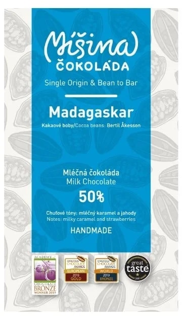Míšina čokoláda Mléčná čokoláda Madagaskar 50%