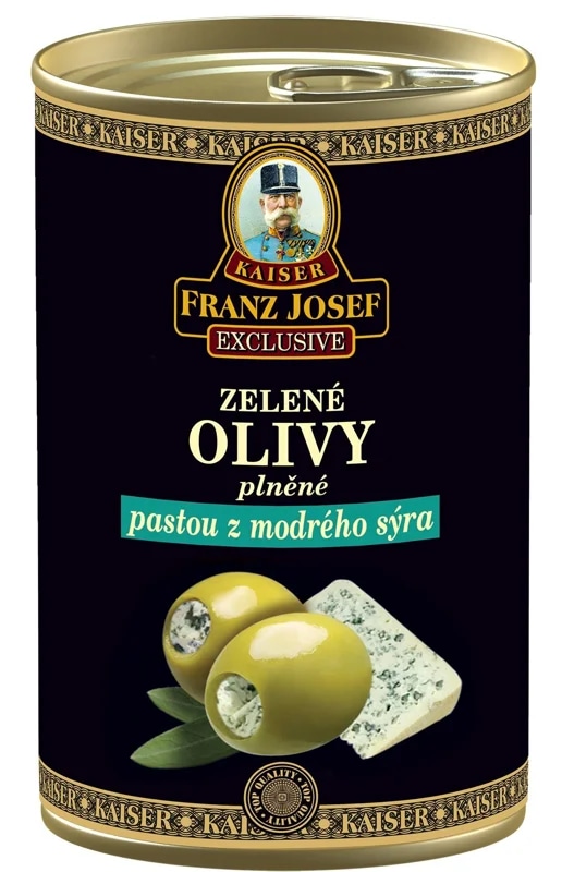 Franz Josef Kaiser Exclusive Zelené olivy plněné pastou z modrého sýra