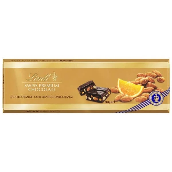 Lindt Swiss Premium Hořká čokoláda mandle-pomeranč