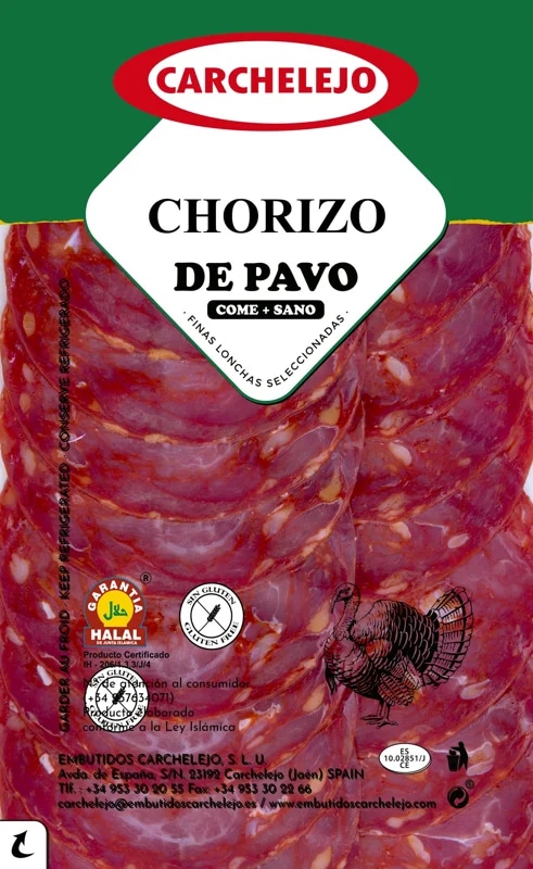 Carchelejo Chorizo krůtí, plátky