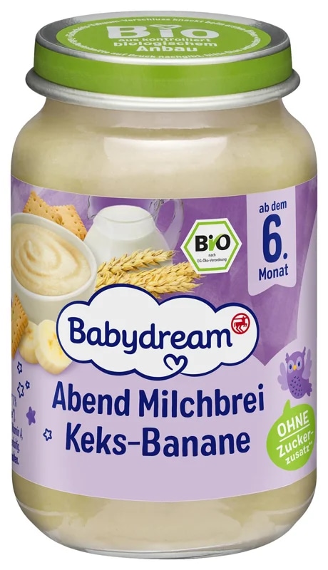 Babydream BIO Mléčná kaše banán a sušenka