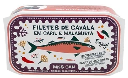 Miss Can Filety z makrel v olivovém oleji s kari a chilli papričkami