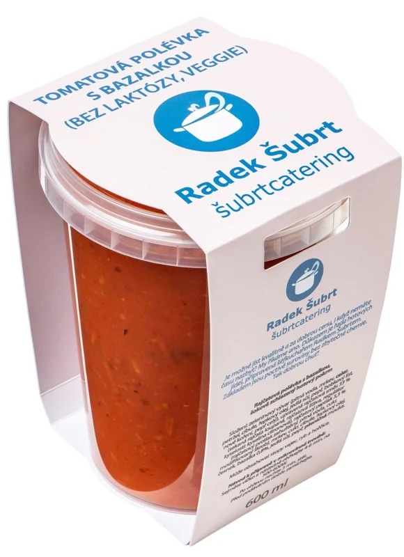 Restaurant Šubrt Tomatová polévka s bazalkou, 2 porce