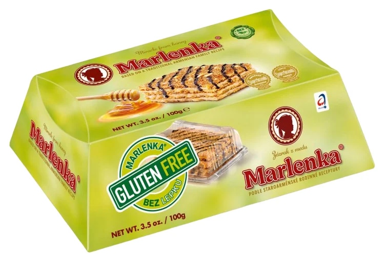 Marlenka Bezlepkový medový dortík s vlašskými ořechy