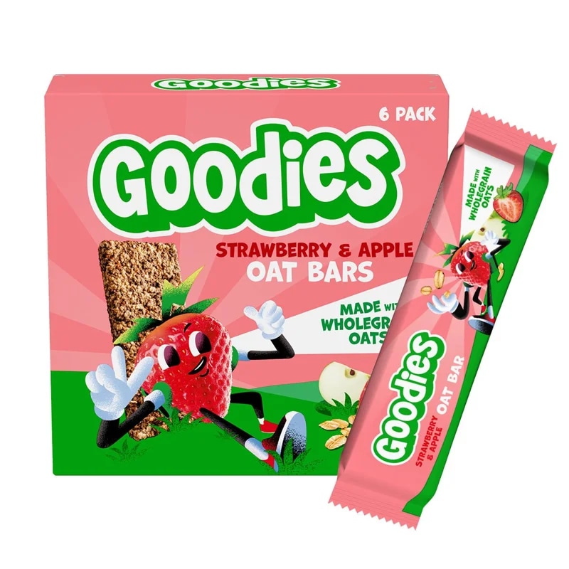 Goodies Ovesné tyčinky jahoda a jablko 6×23 g