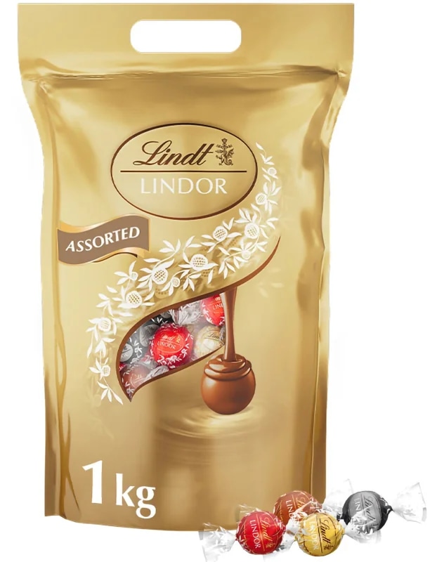 Lindt Bonboniéra LINDOR Megabalení čokoládových pralinek zlatý mix