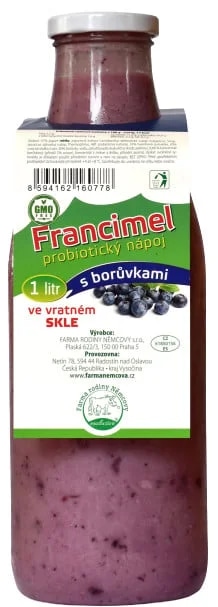 Farma rodiny Němcovy Francimel probiotický nápoj s borůvkami