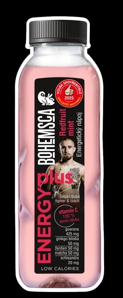 Bohemsca Energy Plus energetický nápoj Redfruit Mint