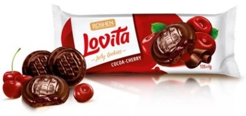 Roshen Lovita Čokopiškot kakao třešeň