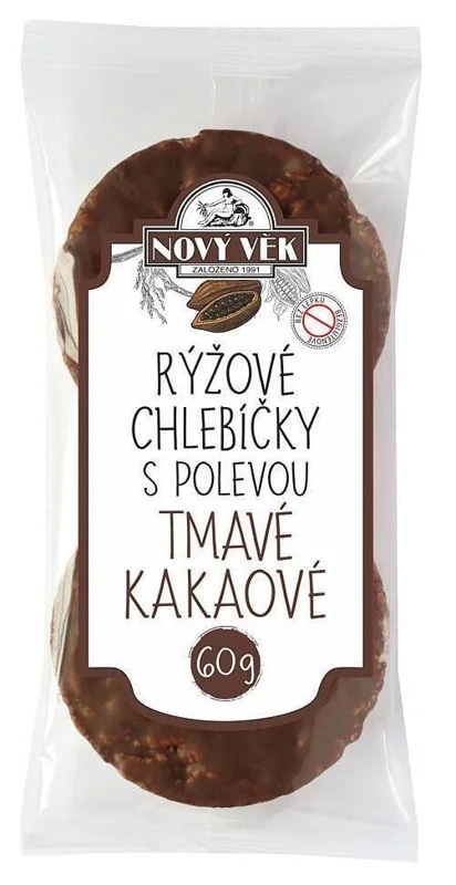 Nový věk Rýžové chlebíčky tmavé kakaové