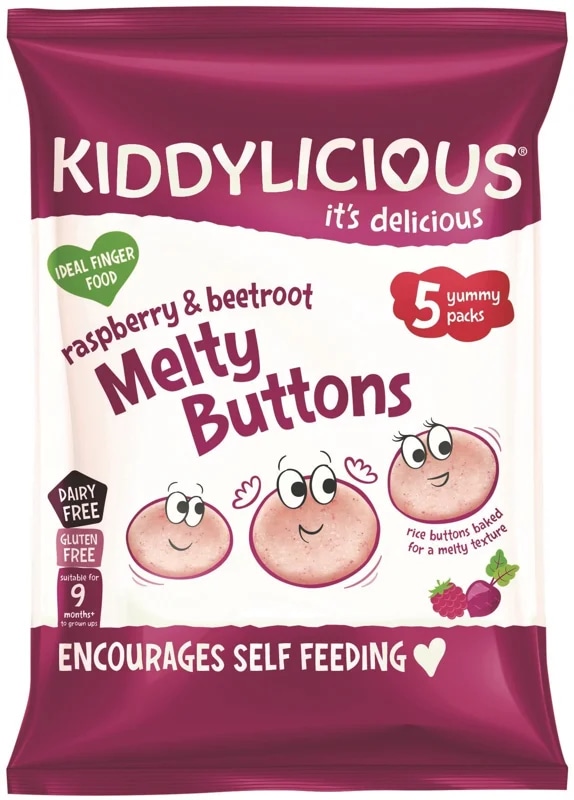 Kiddylicious Ovocno-zeleninové knoflíčky malina s řepou