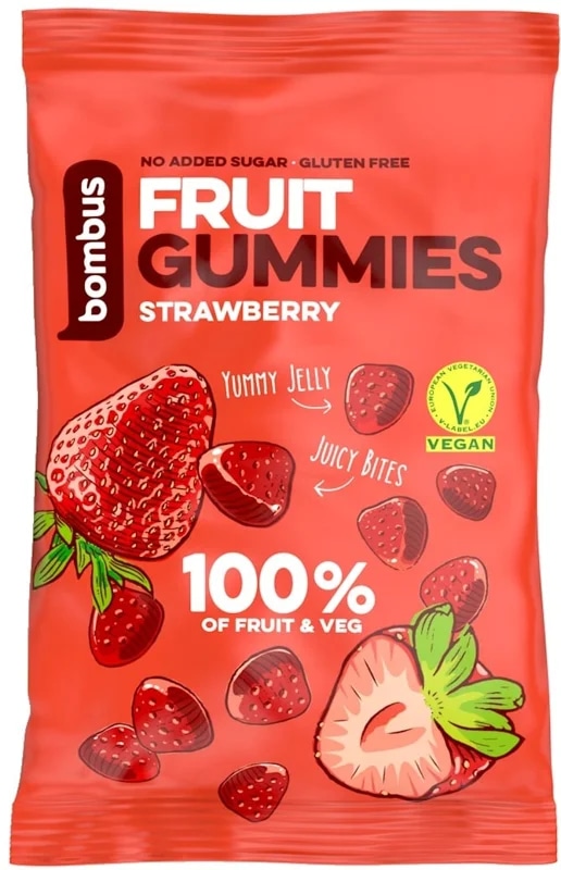 Bombus Fruit Energy Gummies jahodové