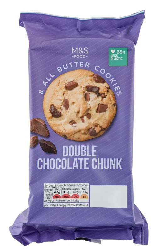 Marks & Spencer Máslové sušenky s kousky belgické hořké a mléčné čokolády