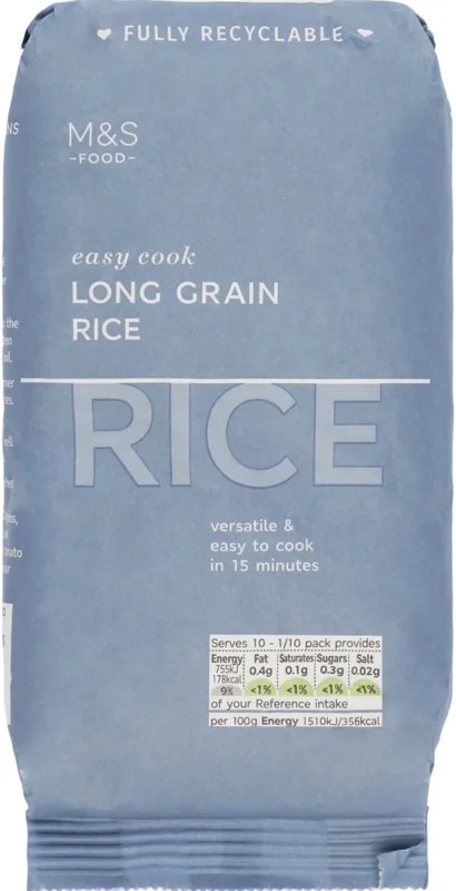 Marks & Spencer Předvařená dlouhozrnná bílá rýže