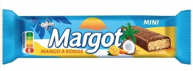 Orion Margot mini sójová tyčinka s chutí manga máčená v kakaové polevě