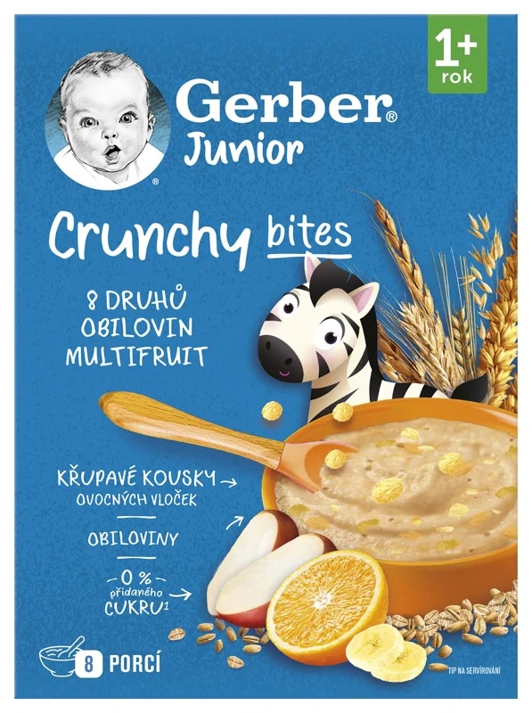 Gerber Junior Nemléčná kaše ovocná s křupavými kousky