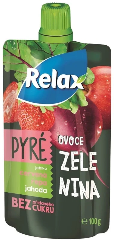 Relax Pyré ovoce zelenina s jablkem, červenou řepou a jahodami
