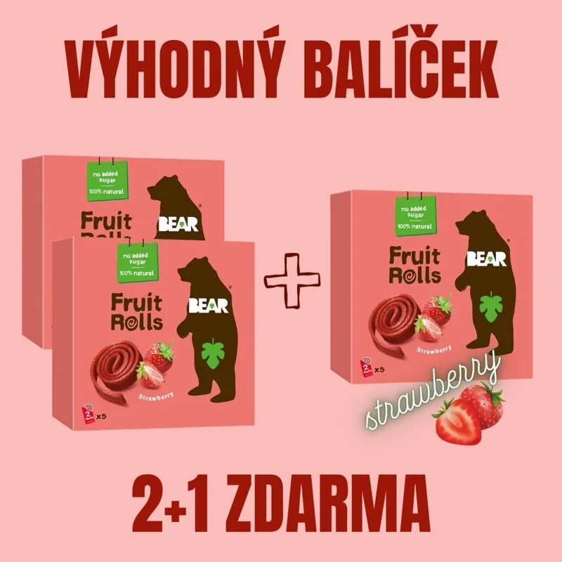 YOYO Bear Strawberry Jahoda 5 x 2+1 ZDARMA