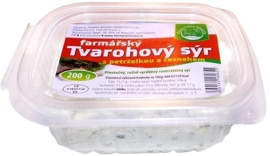 Farma rodiny Němcovy Farmářský tvarohový sýr s česnekem a petrželkou