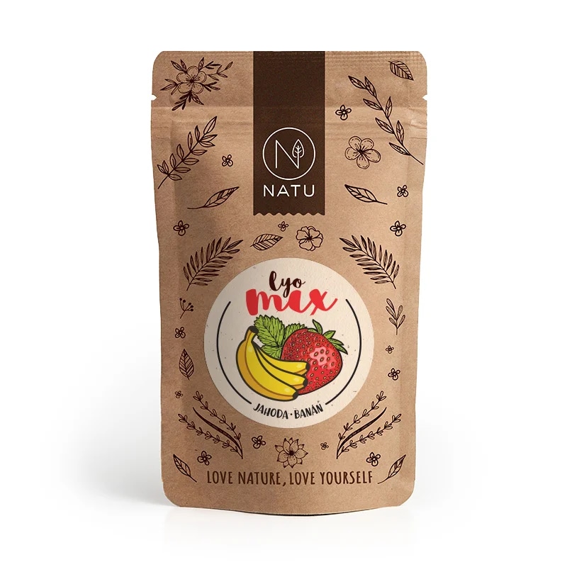 NATU Lyo mix jahoda a banán 40g