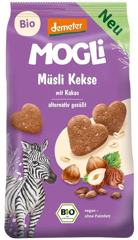 Mogli BIO Kakaové müsli sušenky s certifikací Demeter