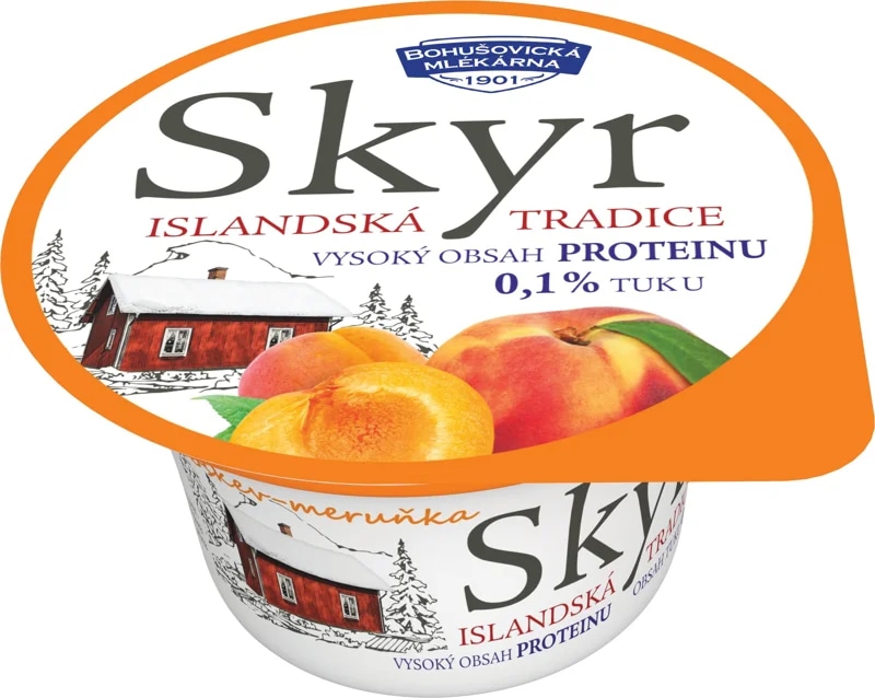 Bohušovická mlékárna Skyr 0,1 % meruňka-broskev