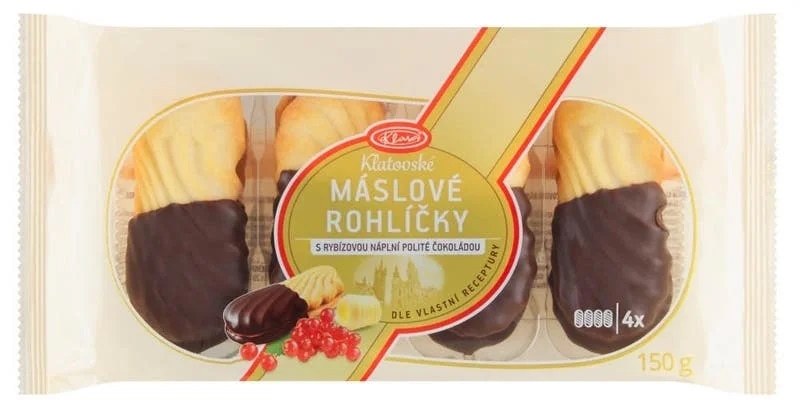 Klasa Máslové rohlíčky polité čokoládou s rybízovou náplní