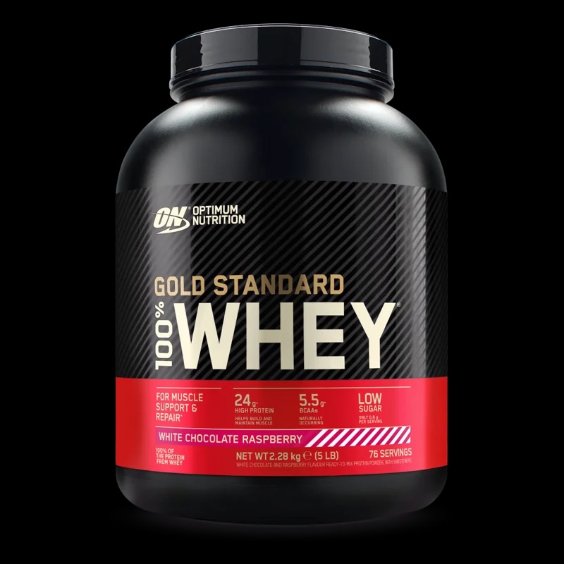 Optimum Nutrition 100% Whey Gold Standard bílá čokoláda malina