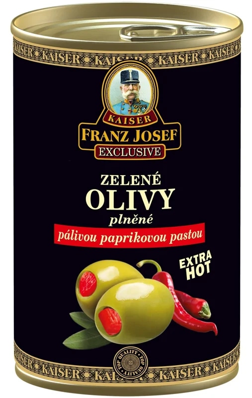 Franz Josef Kaiser Olivy zelené plněné pálivou paprikovou pastou