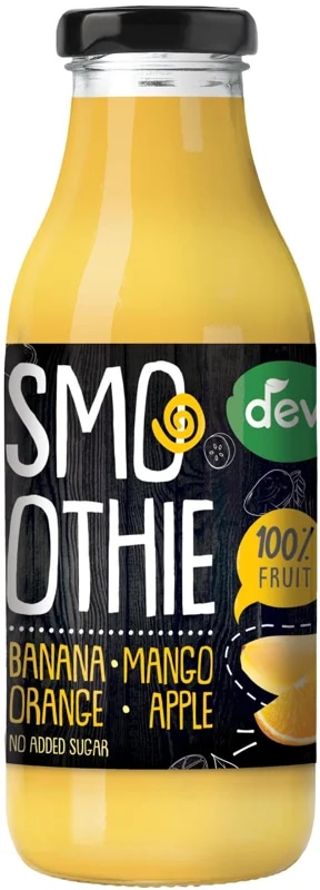 Deva Smoothie banán, mango, pomeranč, jablko sklo