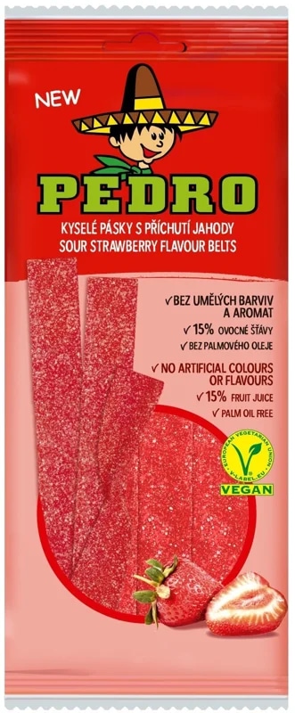 Pedro Kyselé pásky s příchutí jahody