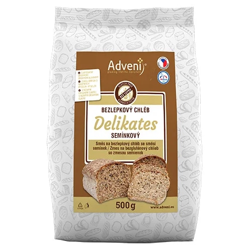 ADVENI Bezlepkový chléb DELIKATES se směsí semínek