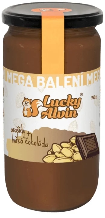 Lucky Alvin Arašídový krém s čokoládou mega balení - hořká čokoláda