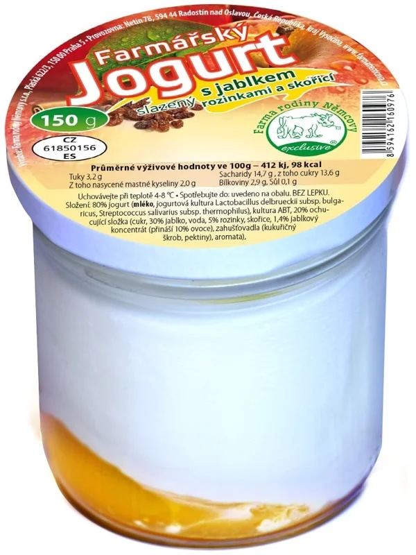 Farma rodiny Němcovy Farmářský jogurt jablko, rozinka, skořice