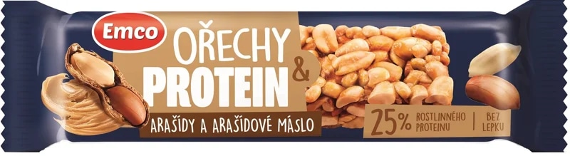 Emco Tyčinka s ořechem a proteinem - arašídy a arašídové máslo