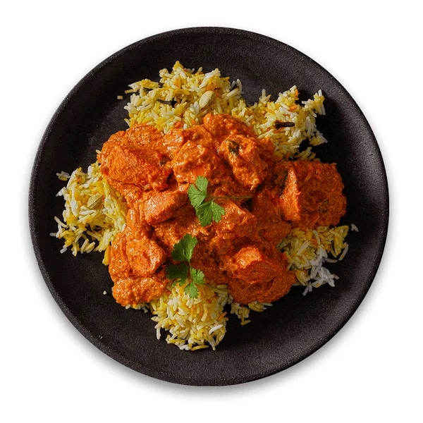 Authentic Kuřecí Tikka Masala s barevnou rýží