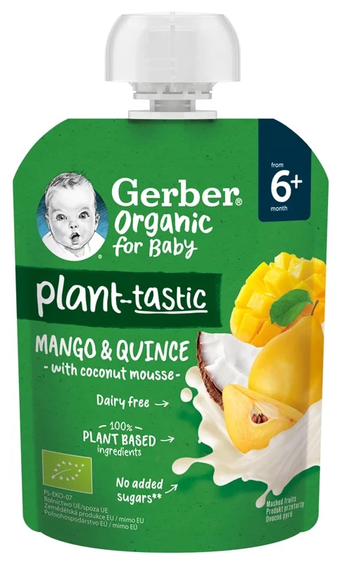 Gerber Organic BIO Ovocná kapsička mango a kdoule s kokosovým mlékem