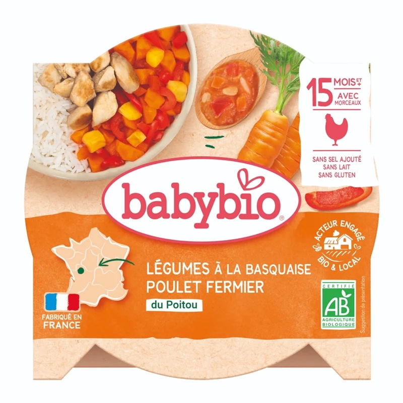Babybio BIO Zelenina s farmářským kuřetem a rýží