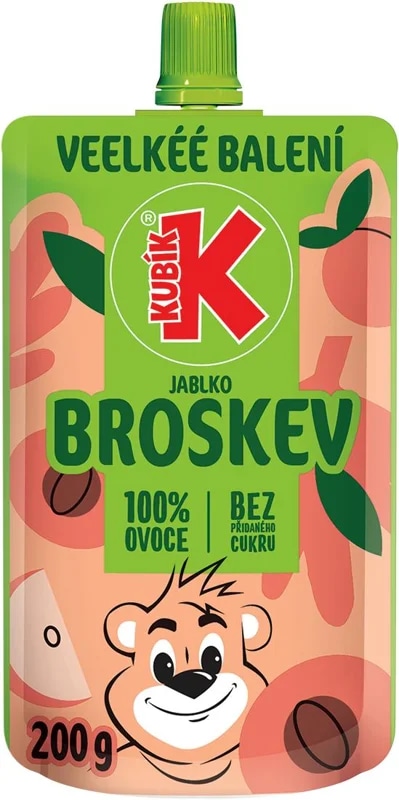 Kubík Velké balení ovocná kapsička jablko a broskev