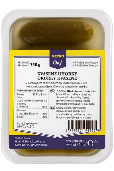 Kvašené okurky vanička