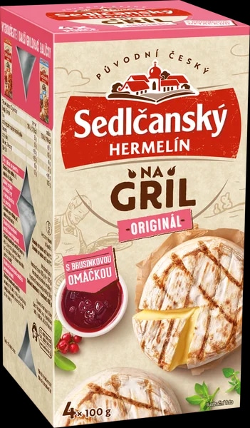 Sedlčanský Hermelín na gril originál s brusinkovou omáčkou (4x100g)