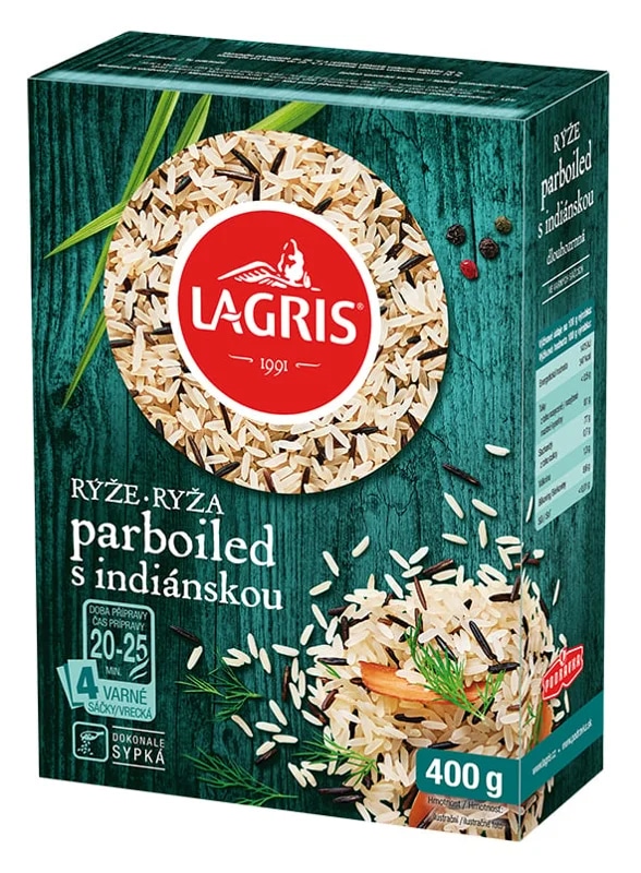 Lagris Rýže parboiled s indiánskou rýží (varné sáčky)