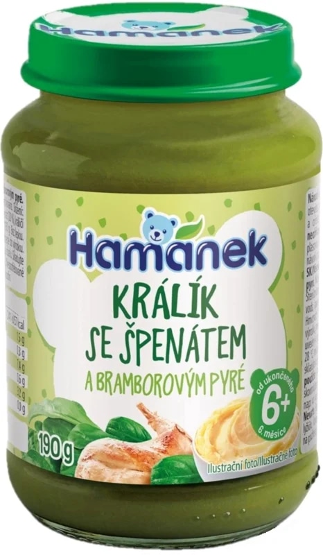 Hamánek Příkrm králík se špenátem a bramborem