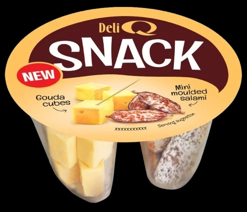 Deli Q Snack Gouda kostičky a mini salámky