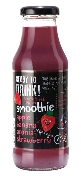 Ready to drink! Smoothie Jablko, banán, aronie, jahoda
