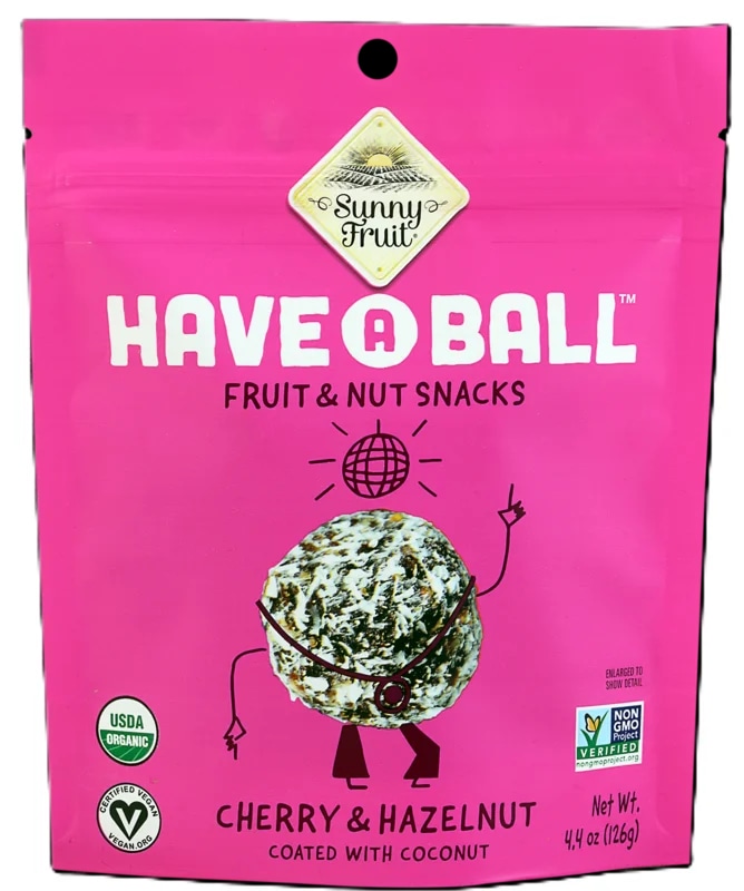 Sunny Fruit BIO Ovocné koule z datlí a višní s lískovými ořechy obalené v kokosu