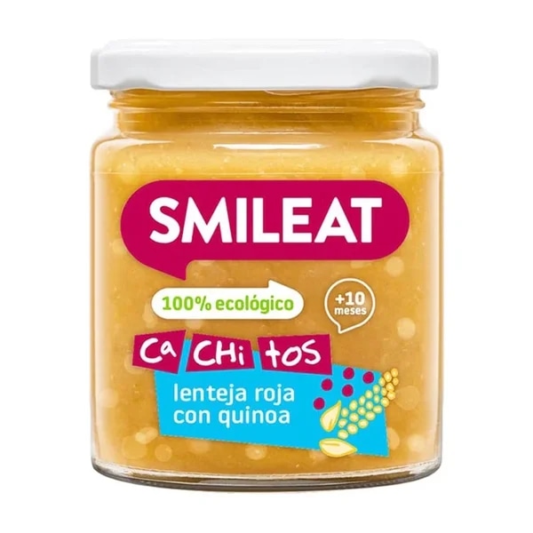 Smileat BIO Příkrm s kousky quinoa, červená čočka, zelenina s extra panenským olivovým olejem